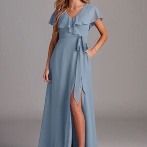 Dusty blue bridesmaid dresses (2)